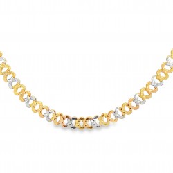 Pre Owned 9ct 3 Colour Necklet ZB367 